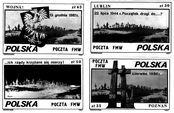 50 FMW Warszawa Makiety znaczkw pocztowych z 1987 r. 