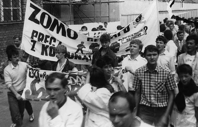 Manifestacja w rocznic sierpnia w 1988r.